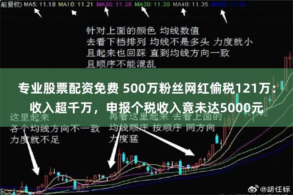 专业股票配资免费 500万粉丝网红偷税121万：收入超千万，申报个税收入竟未达5000元