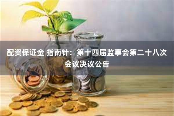 配资保证金 指南针：第十四届监事会第二十八次会议决议公告